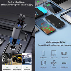 Retractable Fast Car Charger 4 in 1